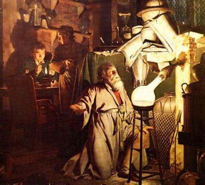 “Der Alchemist entdeckt Phosphor”, Joseph Wright – Beschreibung des Gemäldes
