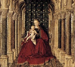 Jungfrau und Kind auf dem Thron im Tempel (Triptychon), Jan van Eyck, 1437